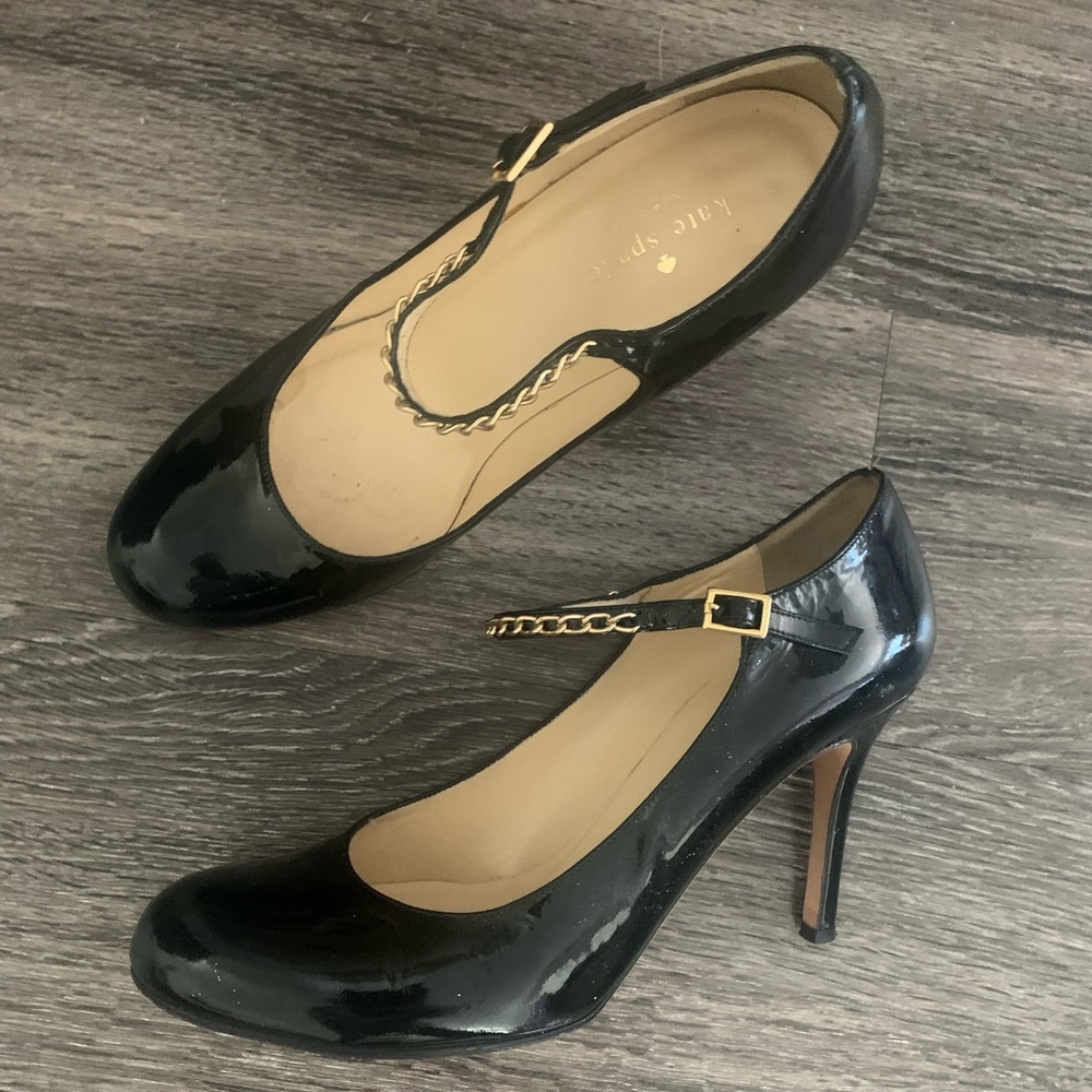 Kate Spade New York Black
Patent Leather Mary Jane Heels sz 10 Made in Italy